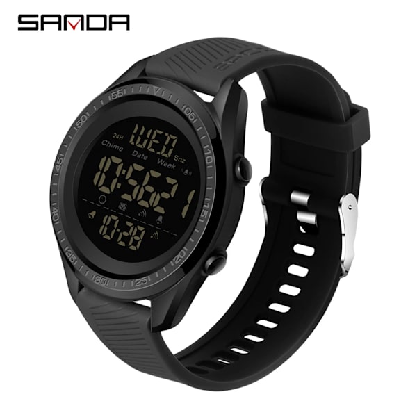 SANDA 2023 Mode Sport Herrklockor Multifunktion Vattentät Digital Watch Herr Armbandsur Man Relogio Masculino 6013 Black Black