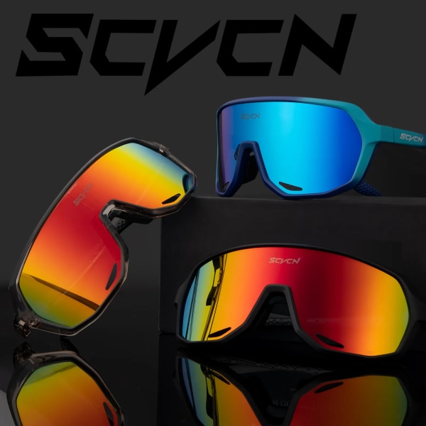 SCVCN Trend färg lins solglasögon herr kör cykel glasögon dam fritid sport vandring glasögon UV400 skyddsglasögon DZ-PC-SC1007-04 1lens-no-box