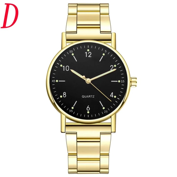 Damavancerad watch i rostfritt stål Lysande urtavla Watch Moderiktig enkel stil kvartsarmbandsur Reloj Mujer A