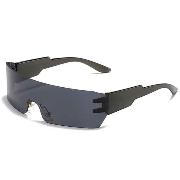 Kardashan Flat Top Shield Mode Punk Solglasögon Dam Y2K Solglasögon Män Spegel One Piece Glasögon 2000S 90S Estetiska glasögon D3-black look picture