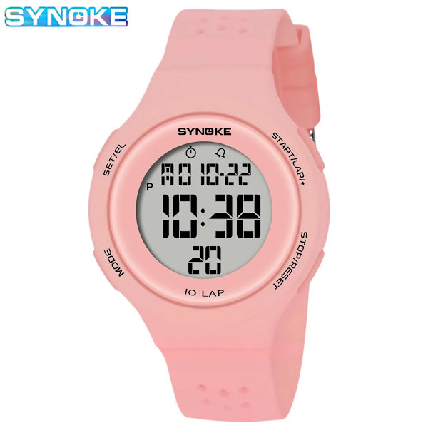 Digitala damklockor Ultratunna 50 m vattentät watch för damer Led elektronisk kvinnlig klocka Damarmbandsur Reloj Mujer Pink Watch
