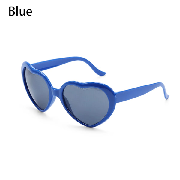 Hjärtformade kärlekseffekter Glasögon Watch på ljusen förändras Hjärtediffraktionsglasögon på natten Kärleksljus Modepresenter Blue