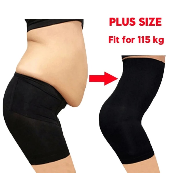 Kvinnor Shapewear High Waist Trainer Mage Magkontroll Trosor Bantning gördel Rumplyftare Modellering Rem Shaping lår Shorts Black M-L