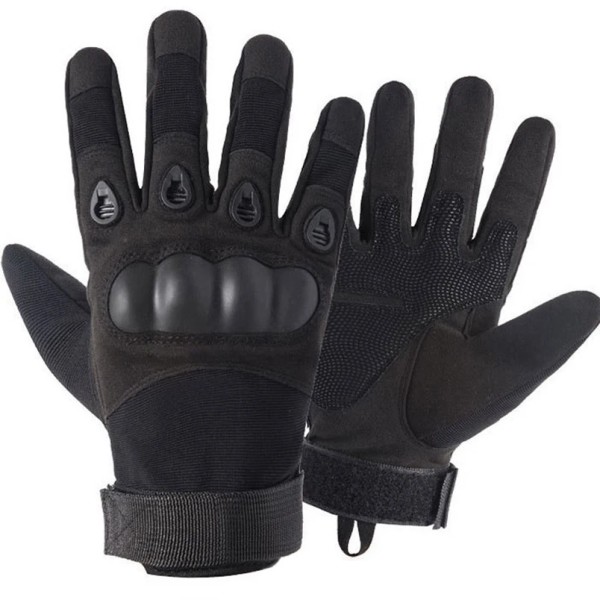 Taktiska handskar Long Finger Special Forces Soft Shell Design Klättring Motorcykel Handskar Vinter Canvas Handskar Militär Fan Sport Longfinger black L