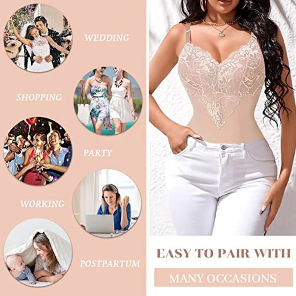 Helkroppsformare för kvinnor Waist trainer Butt Lifter Korrigerande underkläder Body Slida Magkontroll Trosor Korsett Shapewear pink apricot boysuit M