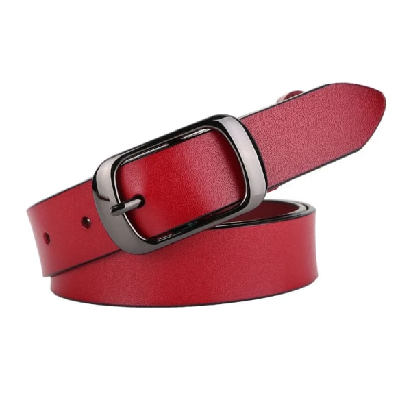 RAINIE SEAN Vitt bälte Kvinnor Kvinnor Äkta Läder Kvinnor Bälte Hög kvalitet Märke Spänne Dam Bälten för Jeans 110cm red 105CM
