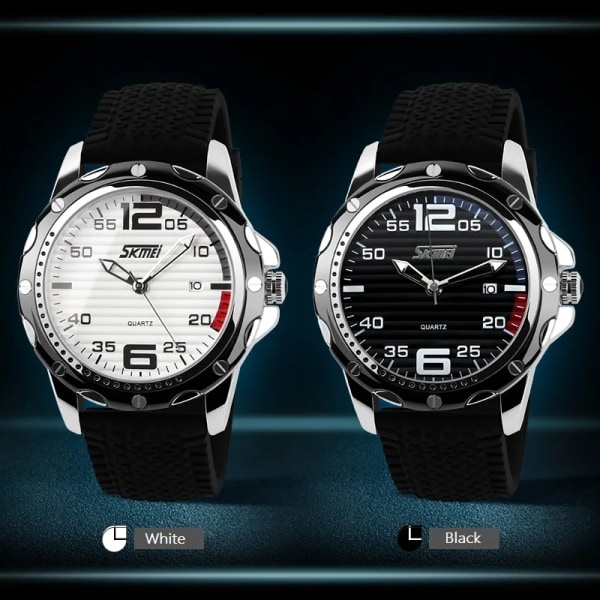 Kända märke SKMEI Sport Jelly Quartz Män Casual Watch Calendar Date Work For Luxury Brand Herr Klänning Armbandsur 30M Vattentät Black