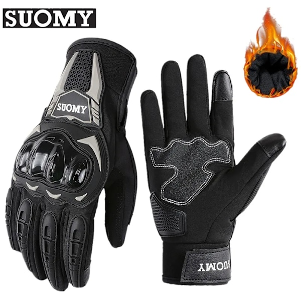 Suomy Vattentäta Vinter Motorcykelhandskar Herr Dam Höst Vindtäta Motocross Bikerhandskar Pekskärm Moto Cykelhandskar Guantes Black M