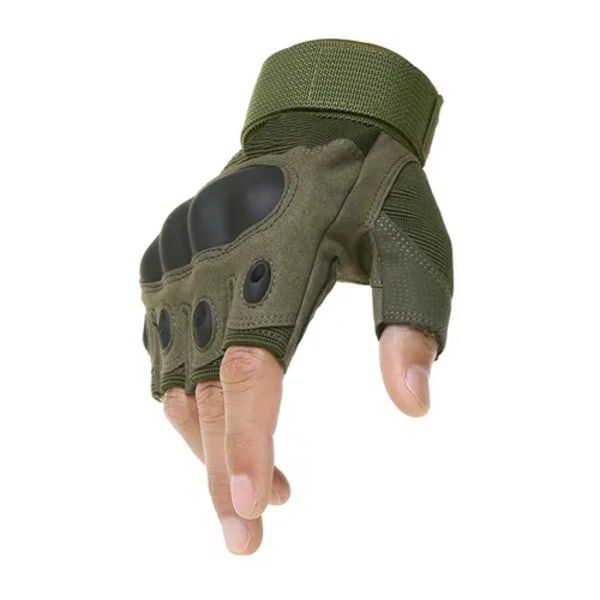 Utomhus Taktiska handskar Militärträning Armé Sport Klättring Skytte Jakt Rida Cykling Helfinger Antisladdvantar green M
