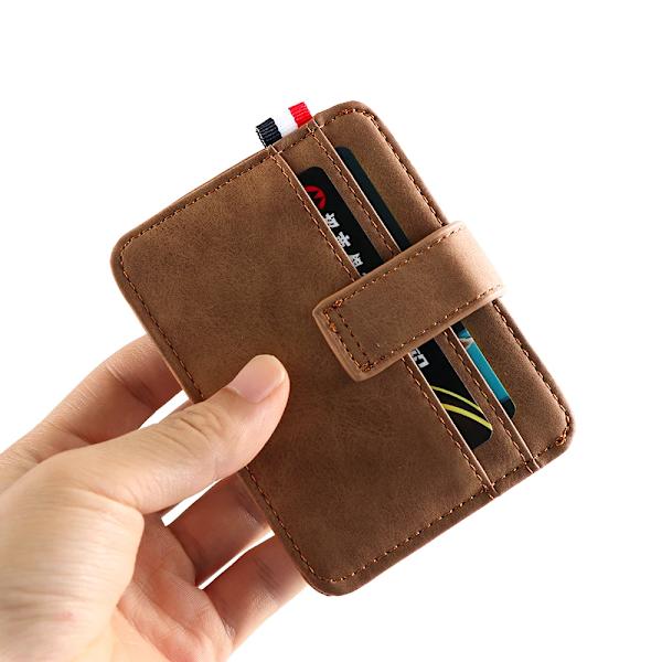Mode för mäns PU-läder-ID Kreditkortshållare Plånbok Myntväska Business Slim Money Pocket- case Korthållare för flera kort C-khaki