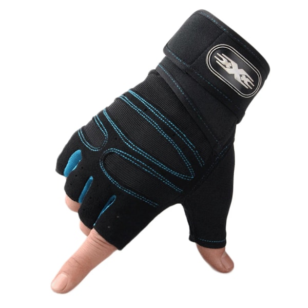 Cykling Fingerless Handske Sommar Tunna Gym Fitness Handskar Andningsbar Combat Tactics Handskar Anti-halk Stötsäker Guantes Ciclismo Light Blue A XL