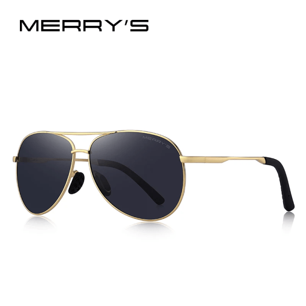 MERRYS DESIGN Herr Klassiska Pilot Polariserade Solglasögon Herr Driving Shield Night Vision Solglasögon UV400 Skydd S8601 C04 Gold