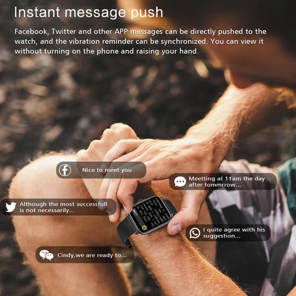 Bluetooth Svara Samtal Smart Klocka Män Puls Fitness Tracker Klockor IP67 Vattentät Smartklocka för Android IOS Mesh belt black