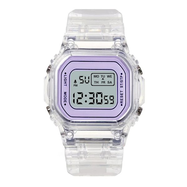Nya digitala klockor för män Led elektronisk armbandsur Militärsport Män Kvinnor Unisex Watch Vattentätt reloj hombre 190 purple