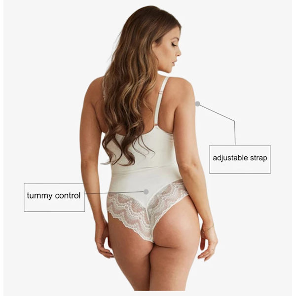 AfruliA Bodysuits Shapers Snap Open grenen Ljuskontroll Waist trainer Body Suit Sexig Spets V-hals Spaghetti Strap Smal underkläder coffee bodysuits M