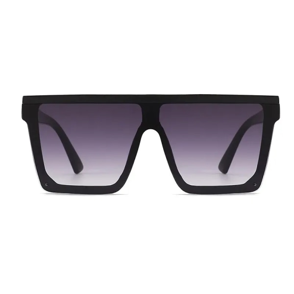 Retro Big Frame Dam Solglasögon Märke Black Square Gradient Uv400 Coola män Solglasögon One Piece Designer black