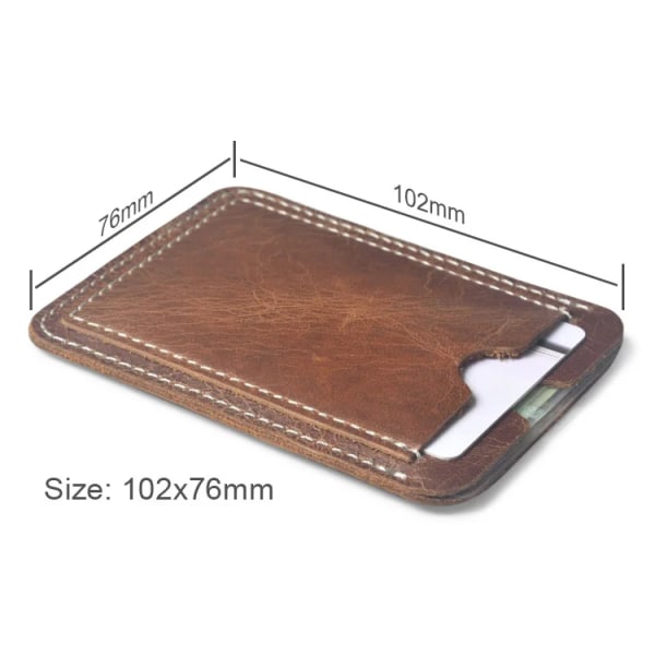 Slim Cow Leather Card Holder Plånbok för kreditkort ID Äkta Läder porte carte Korthållare Business Bank Card Holder Auburn