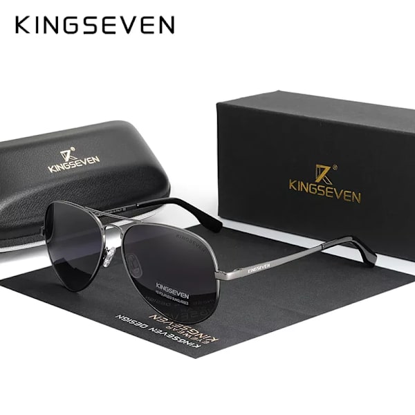 KINGSEVEN Brand Herr Solglasögon i aluminium 2022 Nya Polariserad UV400 Spegel Solglasögon för män Kvinnor För Herr Oculos de sol 7735 Brown Gradient Brown