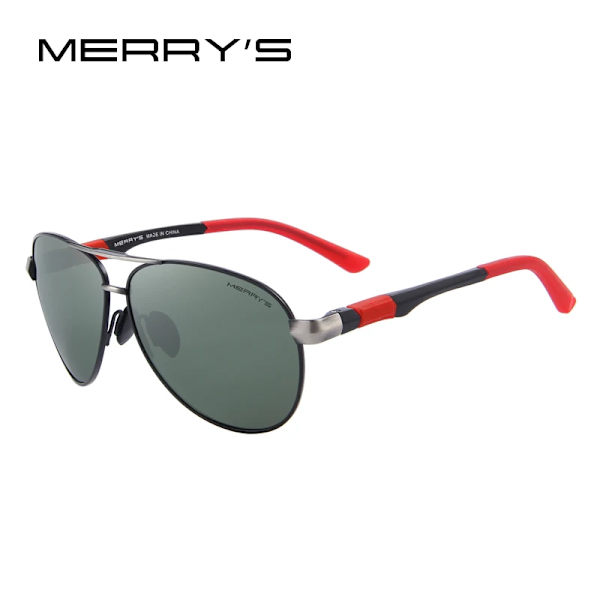 MERRYS DESIGN Klassiska pilotsolglasögon för män HD Polariserade solglasögon för körning Luftfart Legering Ram Fjäderben UV400 S8404 C03 Black G15