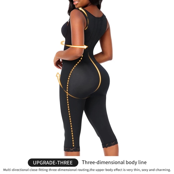 Helkroppsformad kompressionsgördel Fajas colombianska korrigerande underkläder Magekontroll Shaper Butt Lift Slim Corset Bodysuits Black 5XL