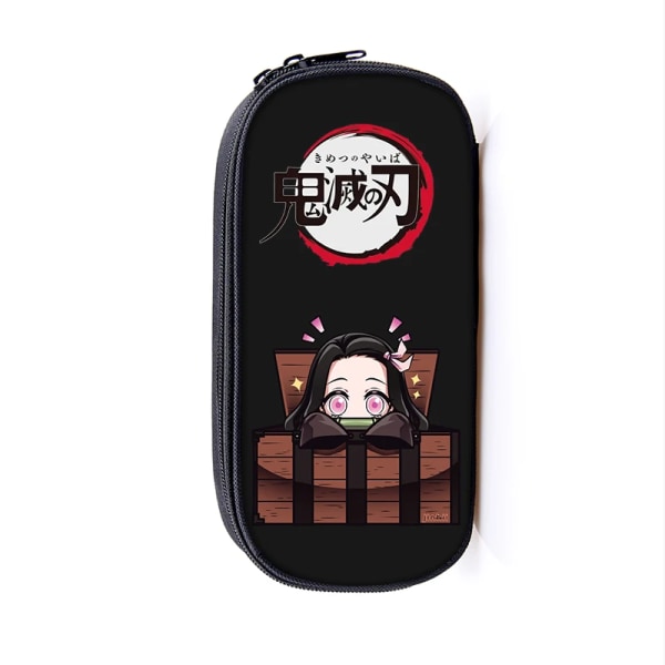 Anime Demon Slayer Kimetsu No Yaiba Canvas Case Pennfodral Dragkedja Sminkväska Pen Brevpapper Väska catoon Pennlåda qbbguimie12