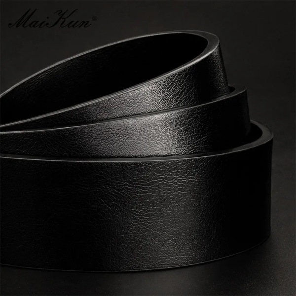 Maikun Herr Vintage Casual Bälte Svart Pin Spänne Student mångsidigt läder brett bälte Black 125cm