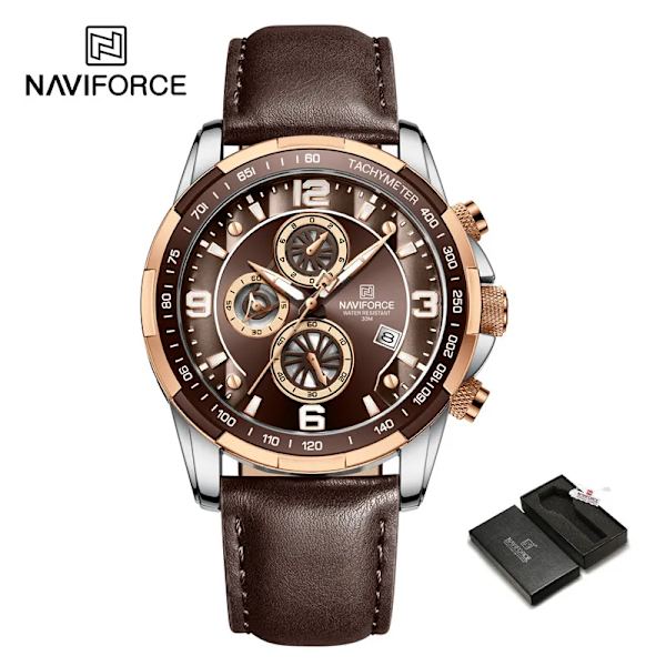 2022 Toppmärke Lyx NAVIFORCE 100% Original Watch För Herr Multifunktion Sport Vattentät Man Quartz Armbandsur Klocka RGCEDBN-BOX