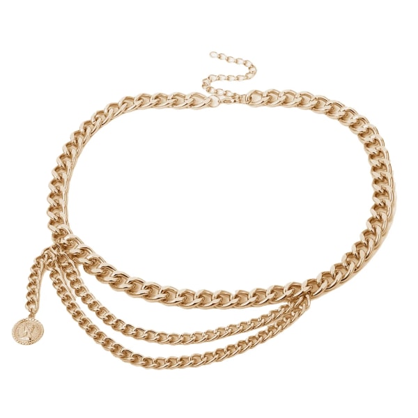 Mode Byxor Midjekedja Kläder Accessoarer Midjekedja i flera lager Hip Hop tofsar Speciellt utseende Choker Smycken presenter Gold A 1pcs