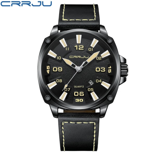 CRRJU Herrklockor Toppmärke Lyx Mode & Casual Business Quartz Watch Date Vattentät armbandsur Hodinky Relogio Masculino BY