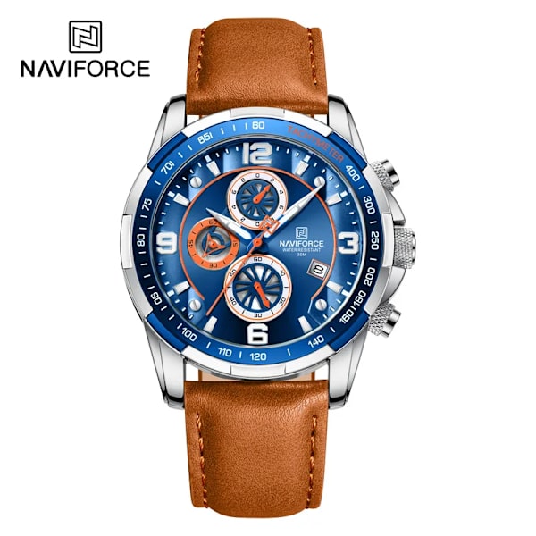 2022 Toppmärke Lyx NAVIFORCE Watch för män Multifunktion Sport Luminous Mans Quartz Läderklockor Relógio masculino SBEO