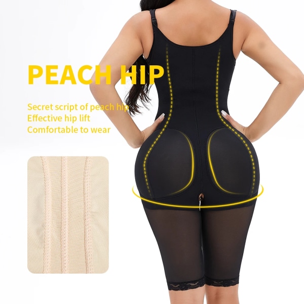 Queenral Waist Trainer Kvinnor Pärmar och Shapers Sexig Butt-lifter Magkontroll Kroppsformkläder Bantningsslida Platt magkorsett Beige 4XL