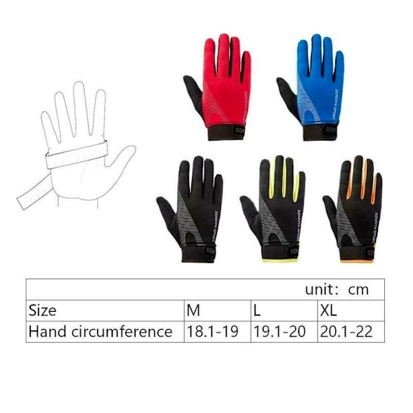 Män Cykelhandskar Full Finger Touch Screen Motorcykel Cykel Mtb Cykel Handskar Gym Träningshandskar Utomhusfiske Hand Guantes Half Finger Red M