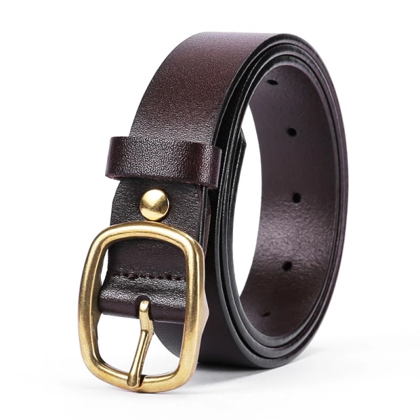 BISONDENIM 2022 New Fashion Classic äkta kohudsläderbälten för kvinna Lyxigt designermärke Bälte Automatiskt spänne B60246-1C one size