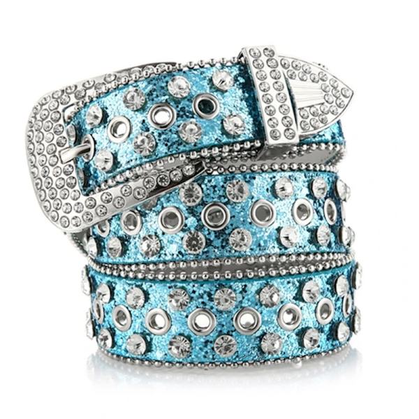 Vuxen Rhinestones Bälte för klänning Kristaller Diamant midjebälte Shinning Rhinestones Bred midjebälte Damer formellt bälte Blue