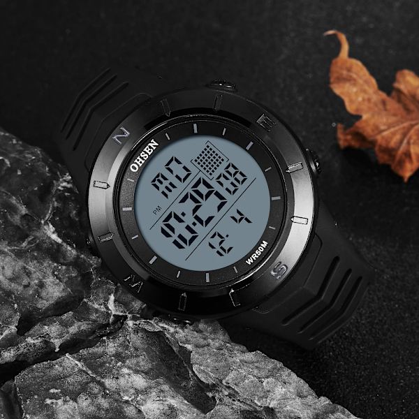 Digital watch Militär Vattentät Sport Märklockor Gult band 50M Dykning Mode Elektroniskt armbandsur Taktiska manklockor Green watch