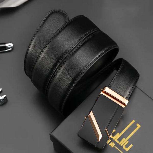 Kända märkesbälte män toppkvalitet äkta lyxdesign läderbälten rem hane metall automatiskt spänne Cinturones Para Hombre RS05-Silver 100cm 27to29 Incn