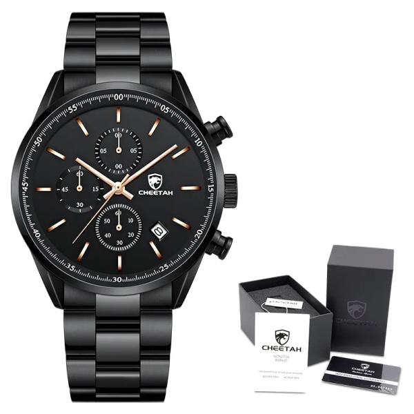 Nya CHEETAH klockor för män Toppmärke Lyxmode Business Quartz Herrarmbandsur i rostfritt stål Vattentät sportklocka B RG With Box