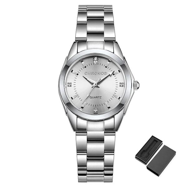 CHRONOS Elegant Watch Lyx Dammodemärke Armbandsur Japan Movement Rostfritt stål Present till kvinnlig flickvän CH2303 with Box