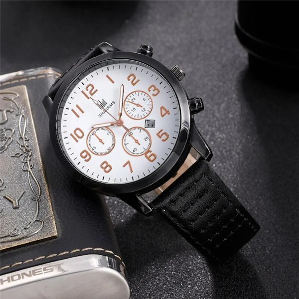 Herrklockor Toppmärke Lyx Mode Casual Business Quartz Watch Date Vattentät armbandsur Hodinky Relogio Masculino Brown