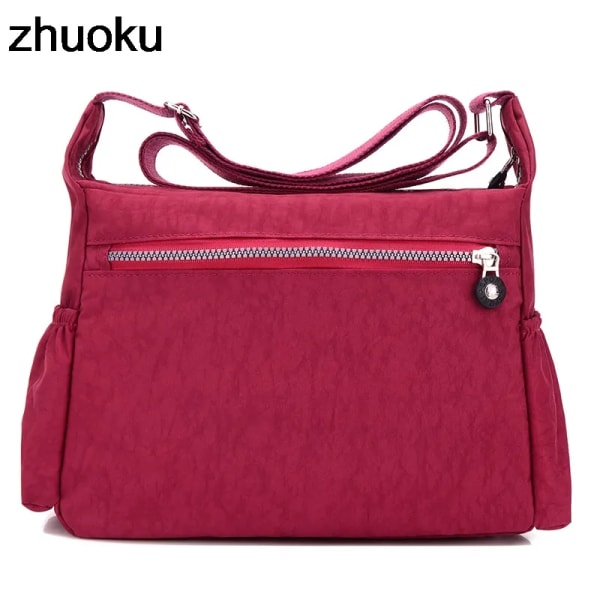 Lyx dam väska Vattentät nylon axelväskor Casual handväska med topphandtag dam reseväska Crossbody väska dam purple