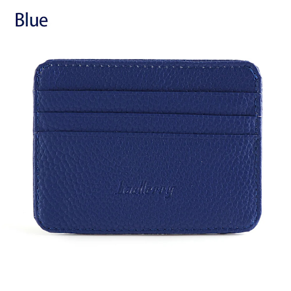 Mode för mäns PU-läder-ID Kreditkortshållare Plånbok Myntväska Business Slim Money Pocket- case Korthållare för flera kort A-Blue