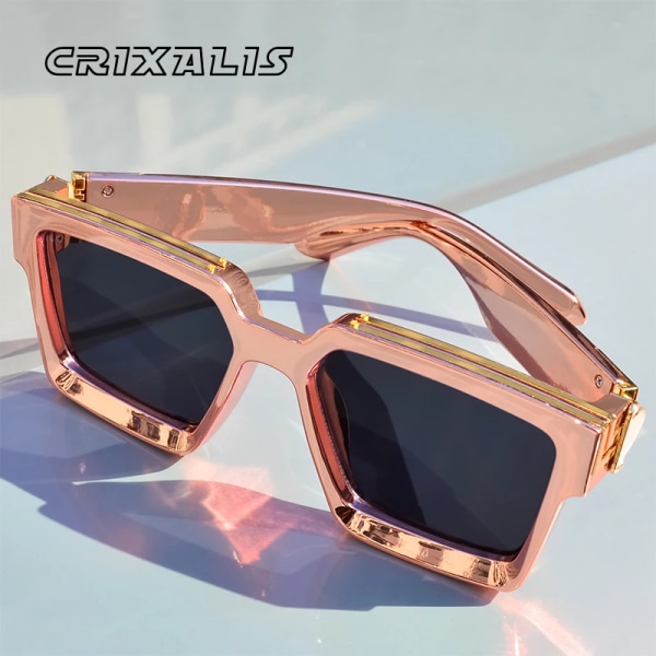 CRIXALIS Mode Steampunk Solglasögon Kvinnor 21 Färger Lyxmärke Fyrkantig Anti-bländning Solglasögon För Män zonnebril dames C1 Other