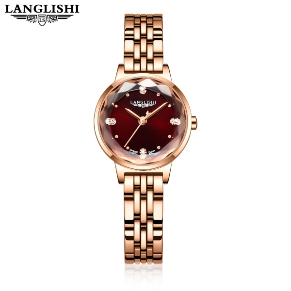 LANGLISHI 2021 Lyxmode Damklockor Vattentät Kvarts Watch för Dam Klänning Damarmbandsur Relogio Feminino S White