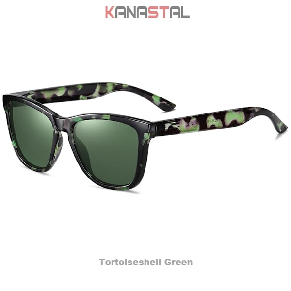 Polariserade solglasögon för kvinnor Herr Spegel Solglasögon UV400 fyrkantiga glasögon Bågar Bikini Sport Fiske Cykling Shade Glasögon Tortoiseshell green Other