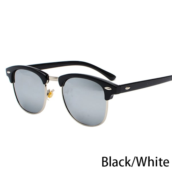 RUOBO Klassiska polariserade solglasögon för män Kvinnor Märkesdesign Körspegel Yta Lins Solglasögon Goggle UV400 Gafas De Sol Black-Mercury Silver Frame