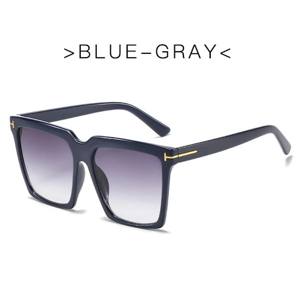 MUSELIFE Fashion Square Solglasögon Designer Lyxiga Dam Cat Eye Solglasögon Klassiska Retro Glasögon UV400 3-Blue-Gray As Picture