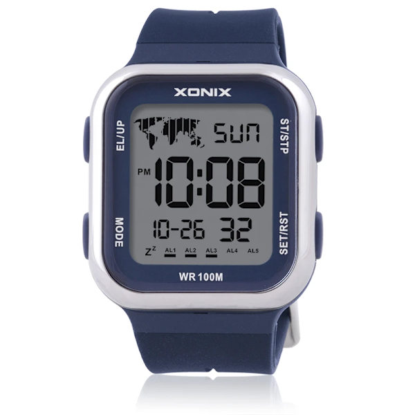 Herr Dam Dubbeltid Watch Multifunktion Digital watch 5 grupper av larm Vattentät 100m Simning Dykning Armbandsur DAP-006A