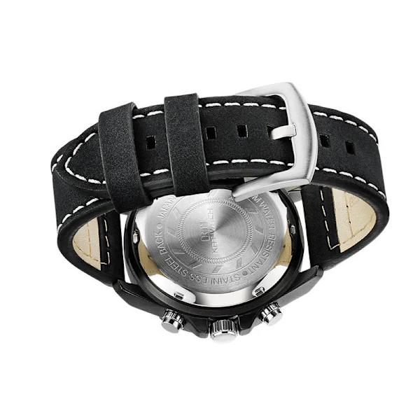Simning 50M Sport Stor urtavla Läder Vattentät watch Herr Digitala klockor utomhus LED Elektronisk Militär Väckarklocka Manklocka NYHET Blue