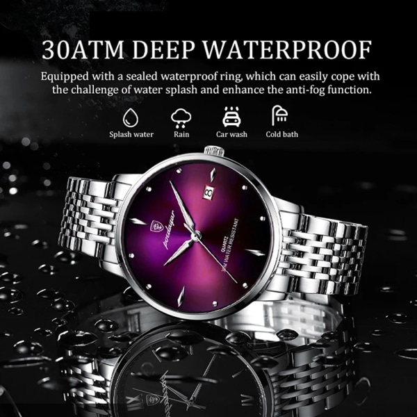 POEDAGAR Ultra Tunna Män Quartz Armbandsur Vattentät Lyx Märke Lysande Watch Man Rostfritt Stål Casual Gåvor purple