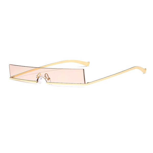 SHAUNA Mode halvram små rektangulära solglasögon Dammärke Designer Ins Populära One Piece Röda nyanser Herr Godlen Champagne